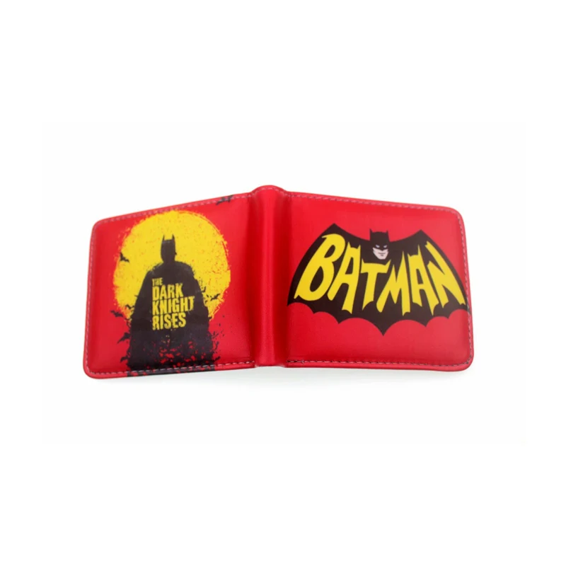 

Professional PU PVC Wallets Supply Marvel Series Purses Short Leather Zipper Money Clip Superman Batmans Cartoon Anime Wallet