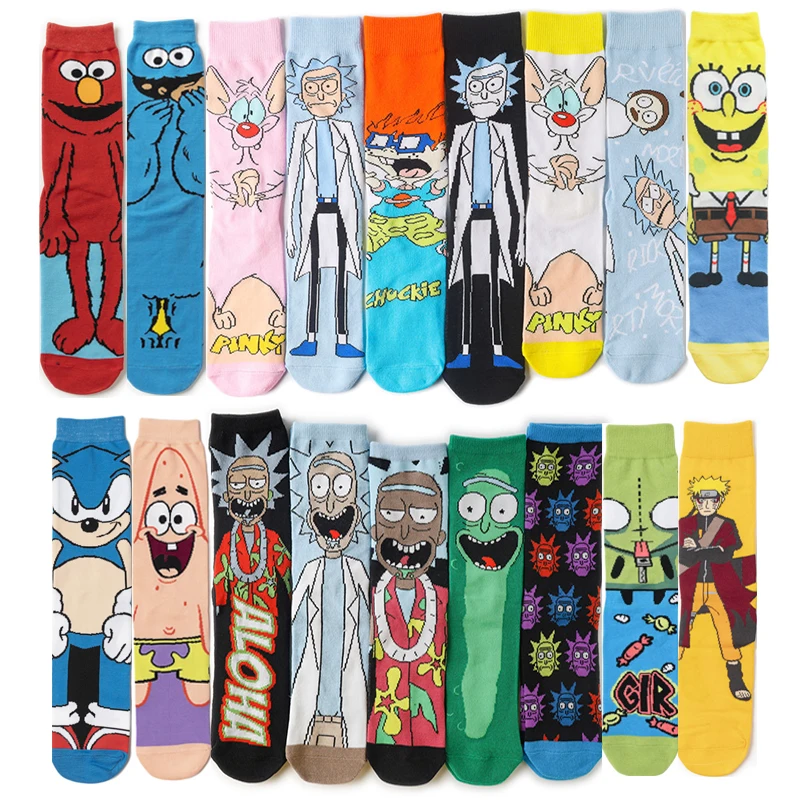 

Custom Socken Comic Designer Calcetines Chaussette Cotton Funky Funny Crazy Korean Men Women Novelty Crew Graphic Cartoon Socks, Accept customized colours