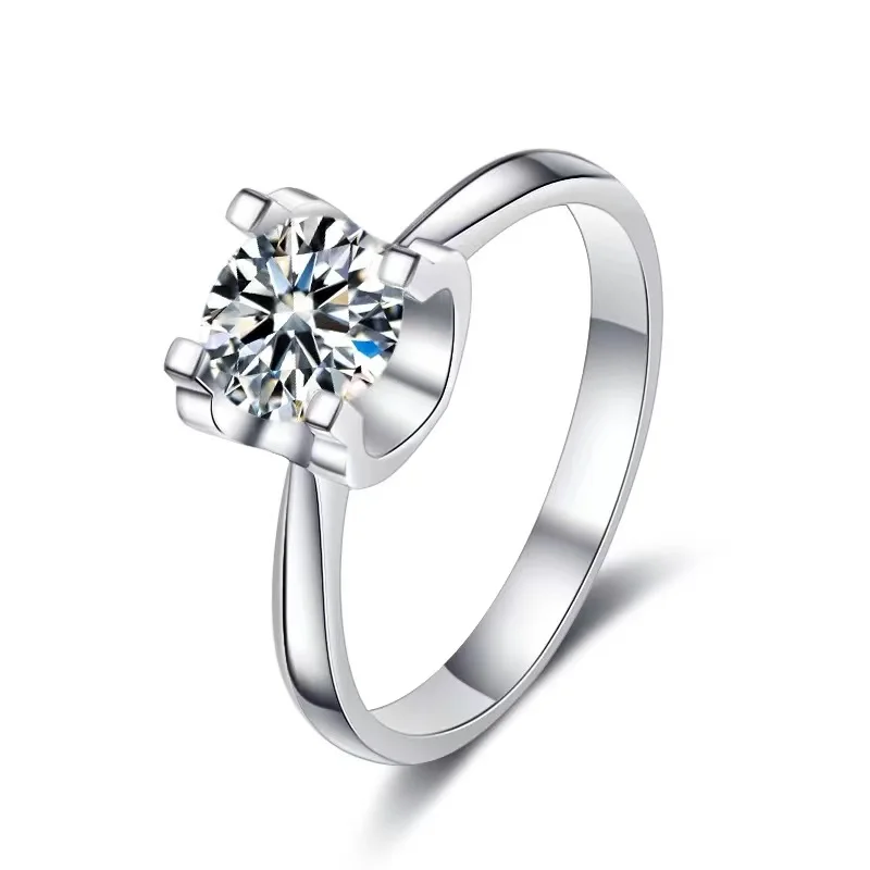 

Beautiful style petal setting 6.5mm DEF color forever 1ct moissanite diamond solitaire ring in 14k / 18k gold