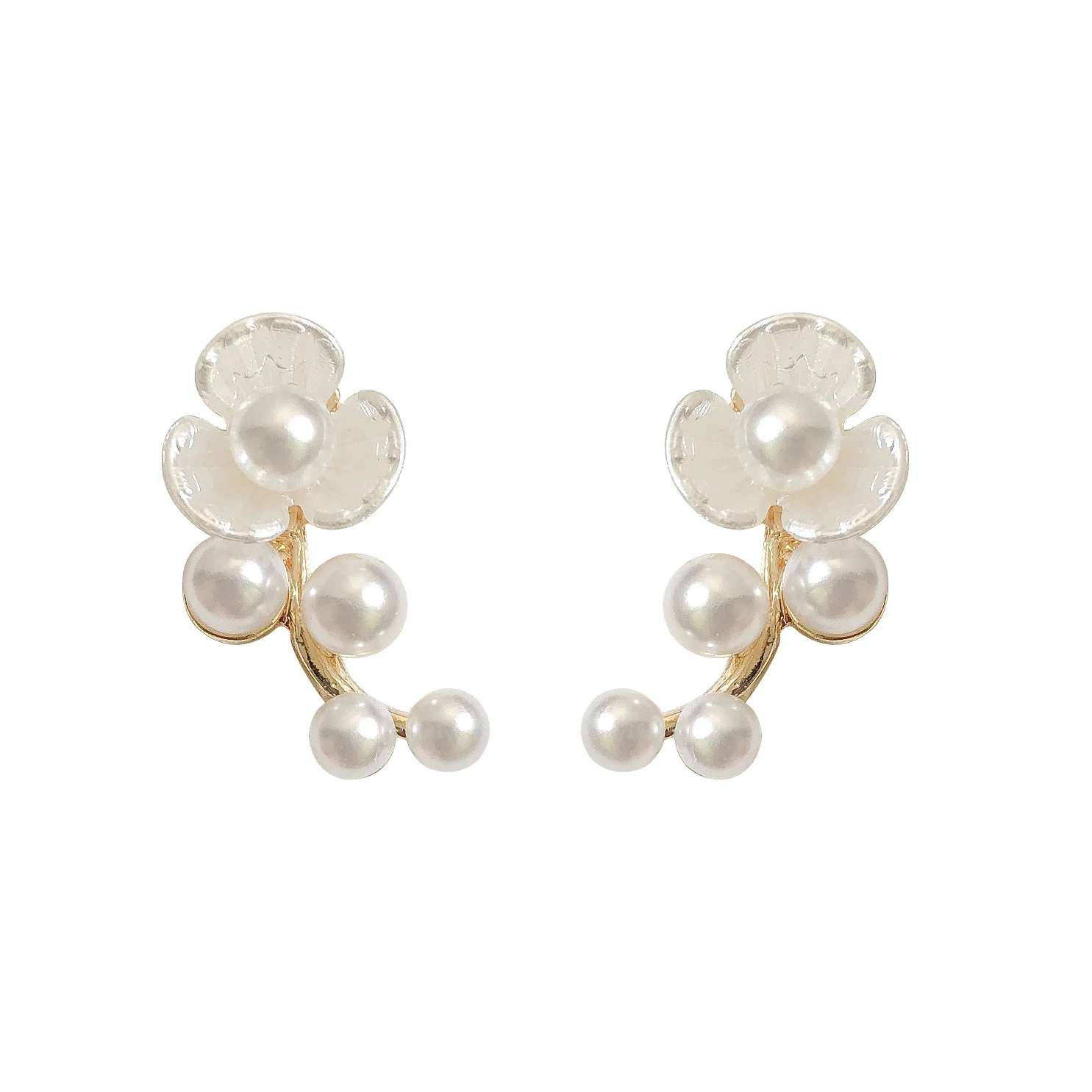 

2021 fashion trendy pearl flower earrings women