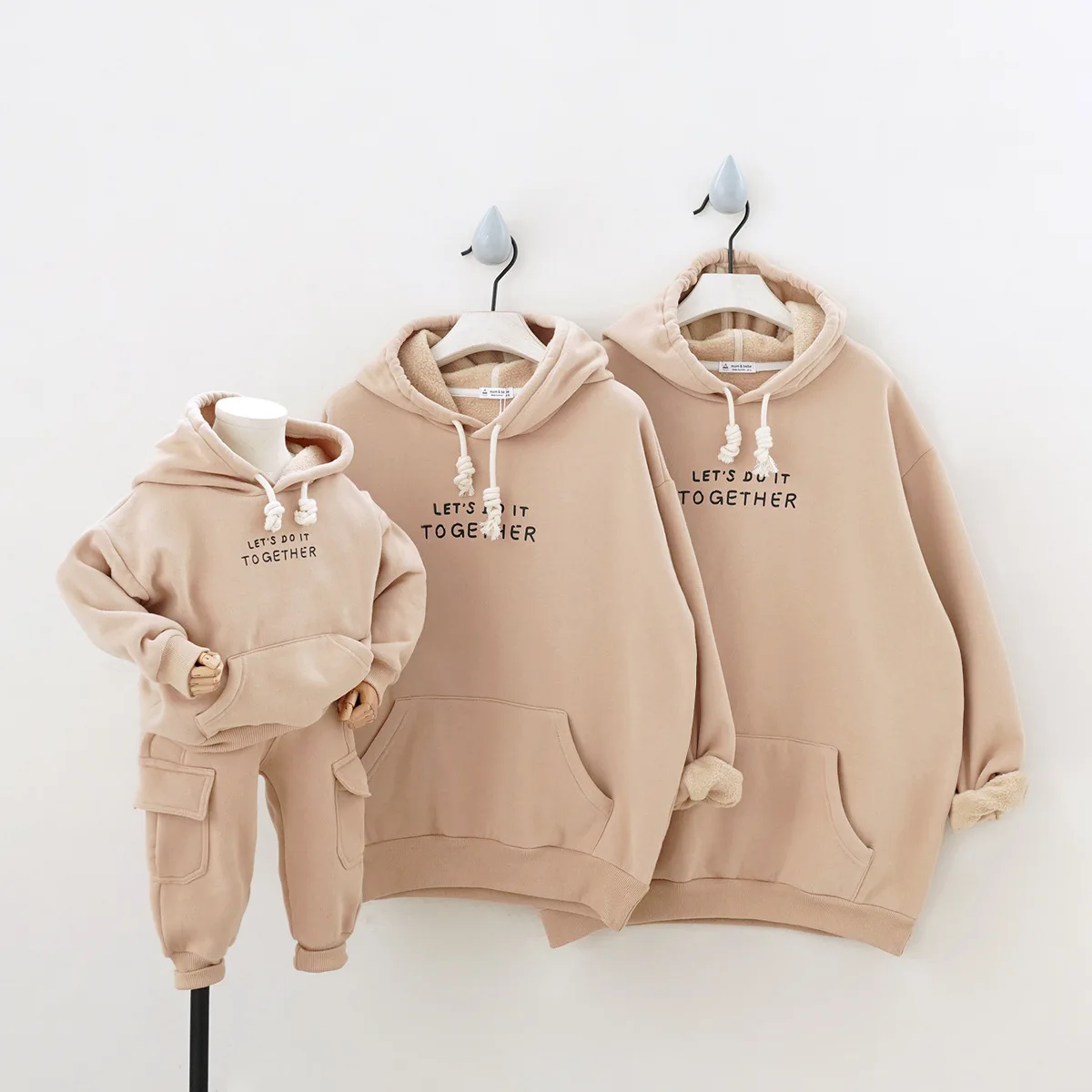 

Factory manufacture family warm hoodies women, men and kids unisex sweatshirt, As picture