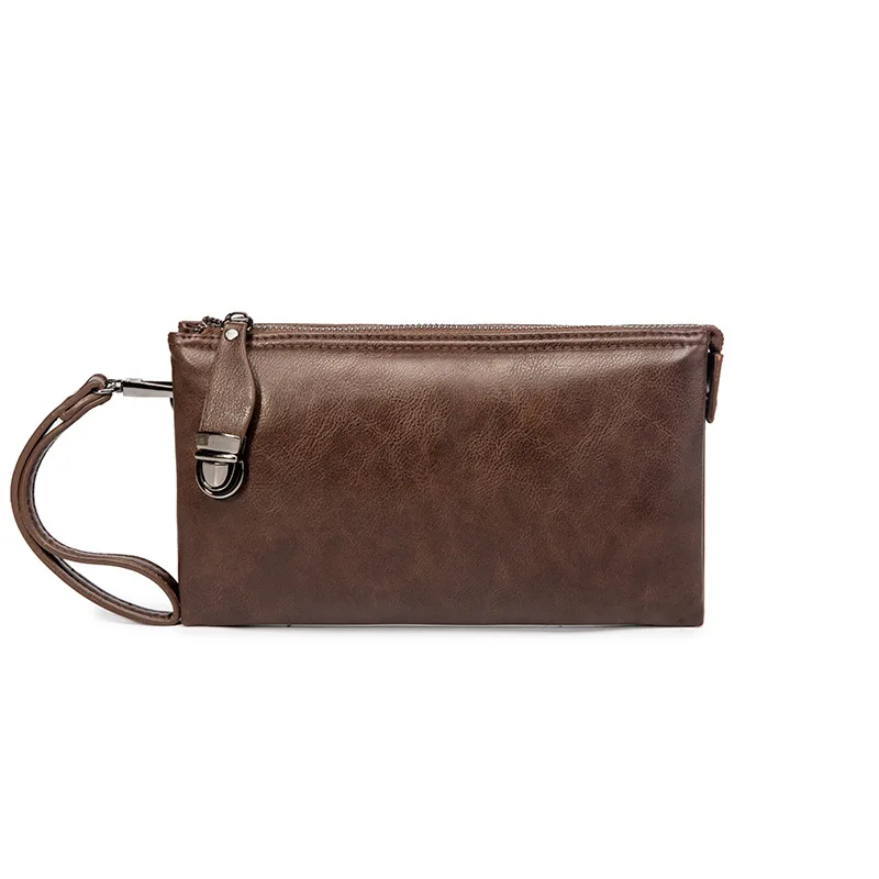 

2019 Hot Sale High-capacity Mens Leather Wallet Business New Clutch Bag Cell Phone Wallet Bag