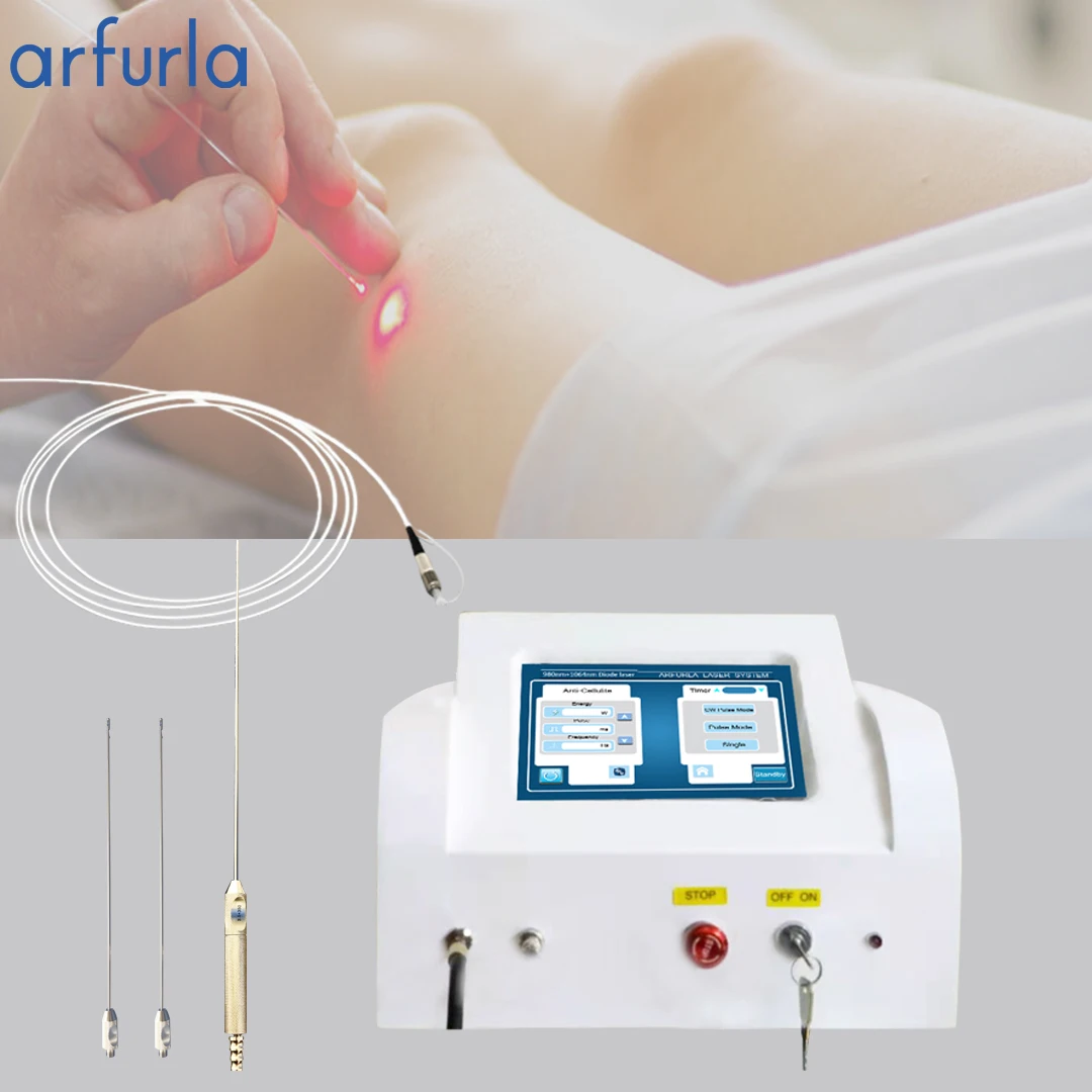 

1470 980nm laser fat aspirator power assisted liposuction lipolysis effective, White