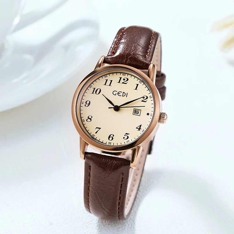 

New Design Womens Classical Arabic Numerals Analog Quartz Wrist Watch 3 ATM Water Resistant Automatic Watches, Optional