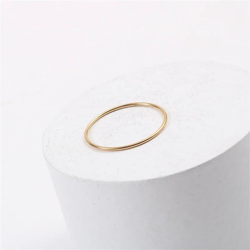 Tarnish Free PVD Gold Plated Minimalist Super Fine Stainless Steel Rings for Women Gold Jewelry