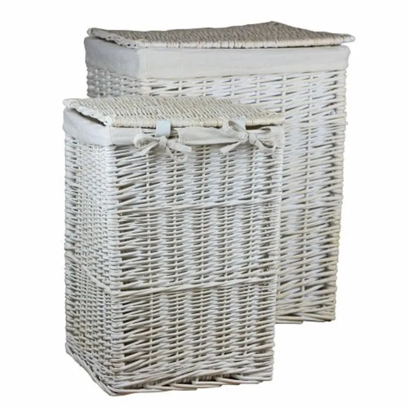 

OEM Square Wicker Laundry Basket with Handle Household Dirty Clothes Storage Basket, As photo or as your requirement