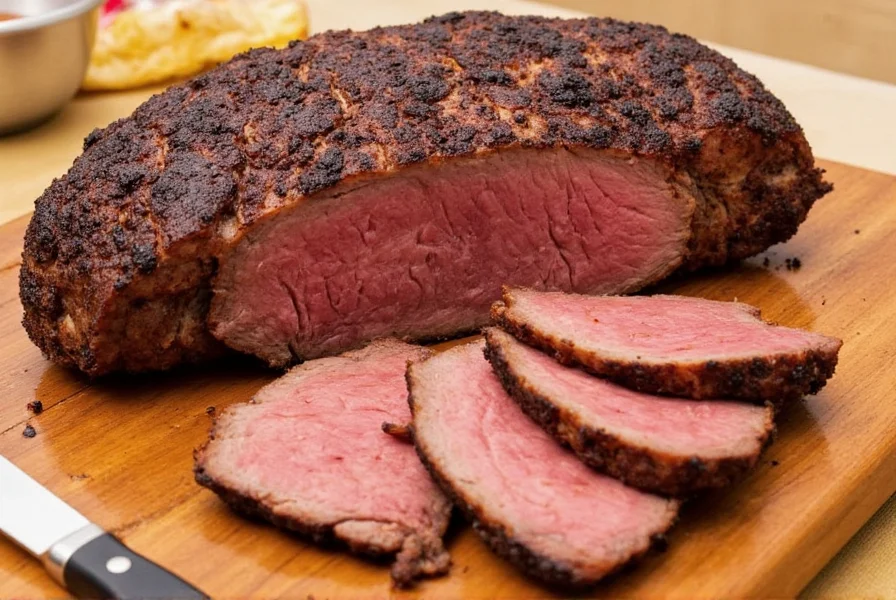 Beef brisket raw cut on cutting board
