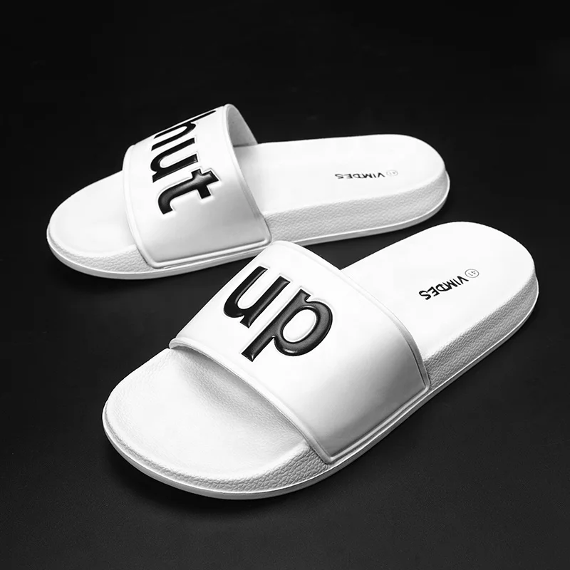 

2021 Hot PU slider slippers with custom logo