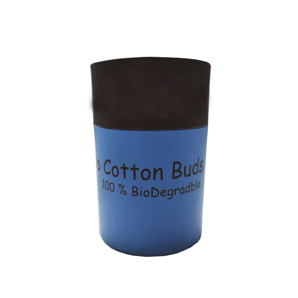 

2019 OEM new designs bamboo cotton buds in round paper box, White cotton