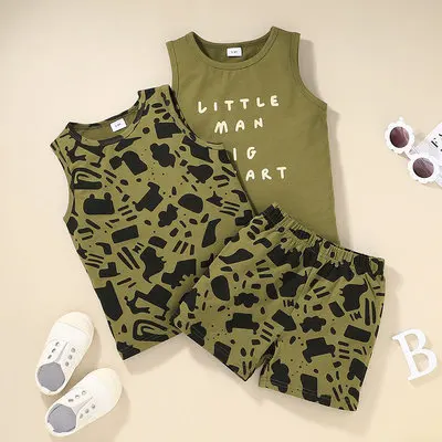 

Children's fashion vest top shorts three-piece suit summer boy 2021 new suit childrens apparel clothes