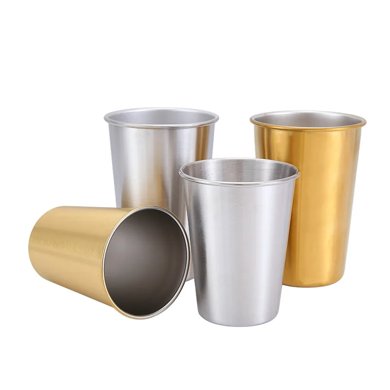 

Hot Selling Custom Logo Reusable Stainless Steel Wine Tumbler Cups Travel Coffee Mug, Silver, gold