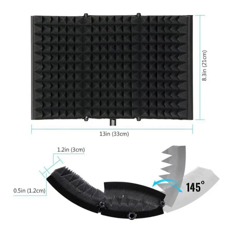 

Top Sales Rundour BM800 Condenser Microphone Kit Shock Mount Pop Filter, Black