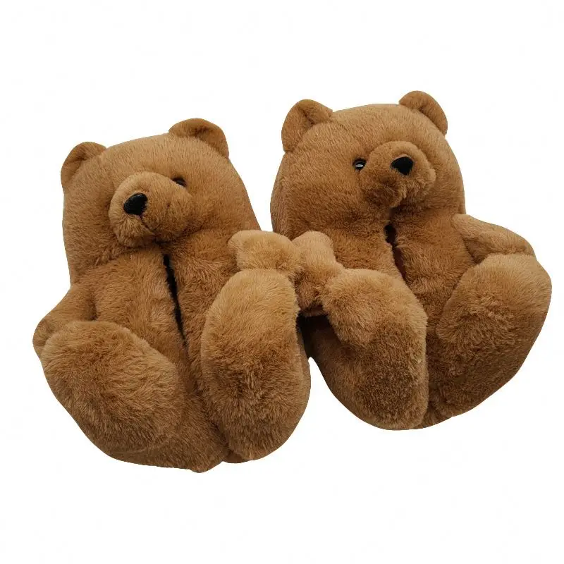 

teddy bear slippers indoor outdoor non-slip bear slippers for adults, Picture