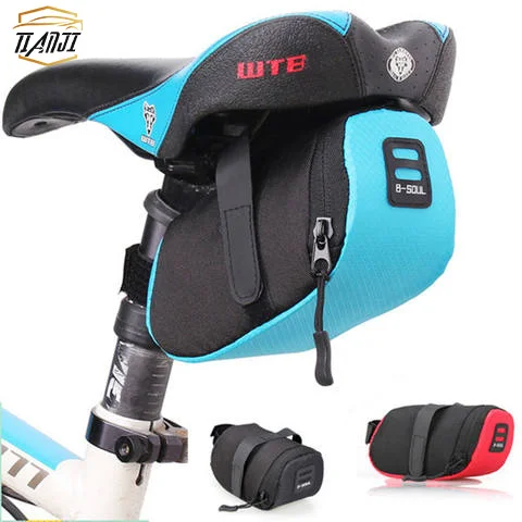 

Fashion mountain bike riding bicycle tail bag bike saddle bag,wind resistance design bicycle seat bag, Black, blue, red