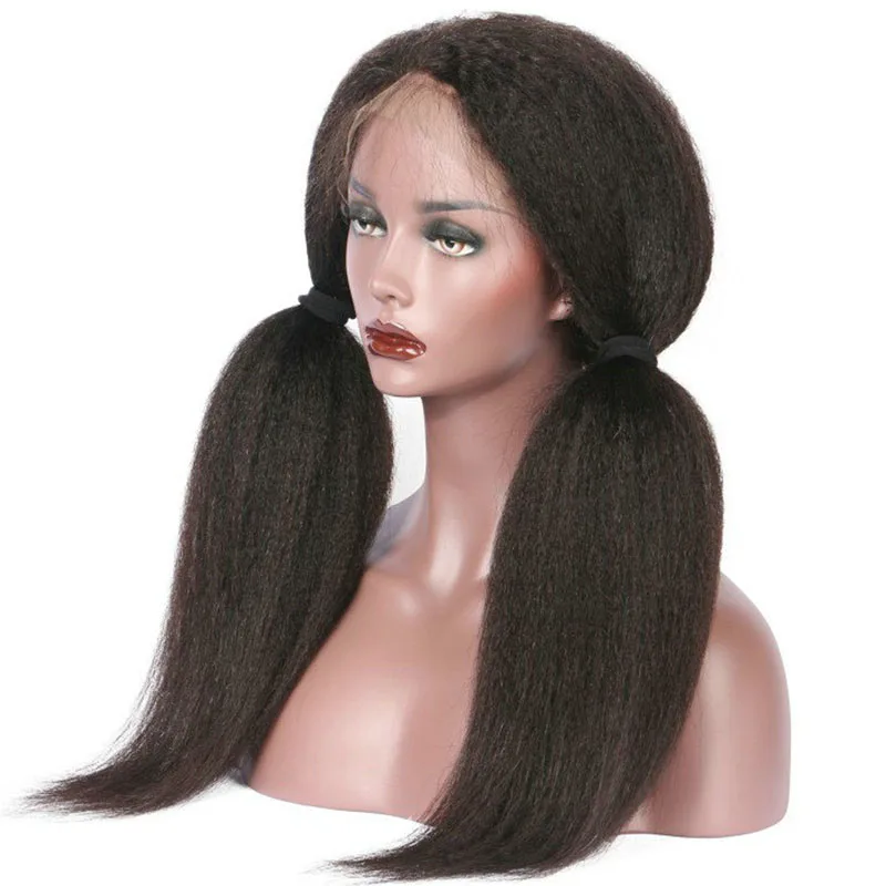 

Letsfly Pre-plucked Natural Hair Line Kinky Straight 13x4 Lace Frontal Wigs Indian Human Raw Hair Wig Supplier Free Shipping