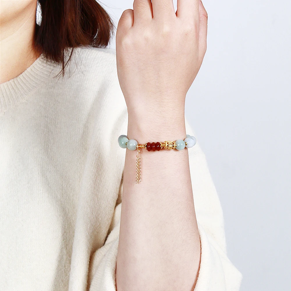

New Coming Natural Stone Bracelets Fashion Link Chian Tassel Bracelets Wholesale, As picture show