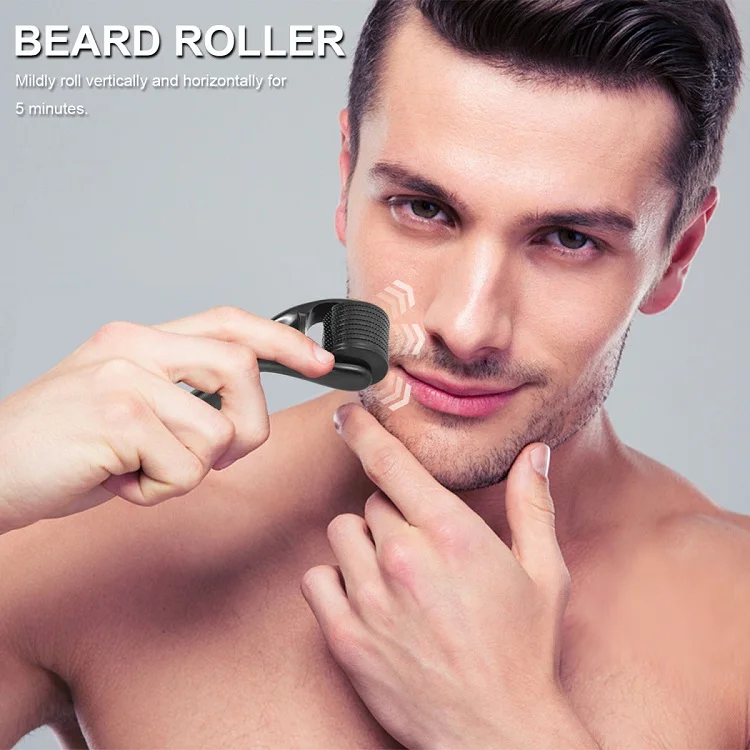 

Wholesale 540 Derma Roller for Beard Hair Face 540 Needles Dermaroller with Beard Oil Hair Growth Oil Face Serum Derma Roller, Black