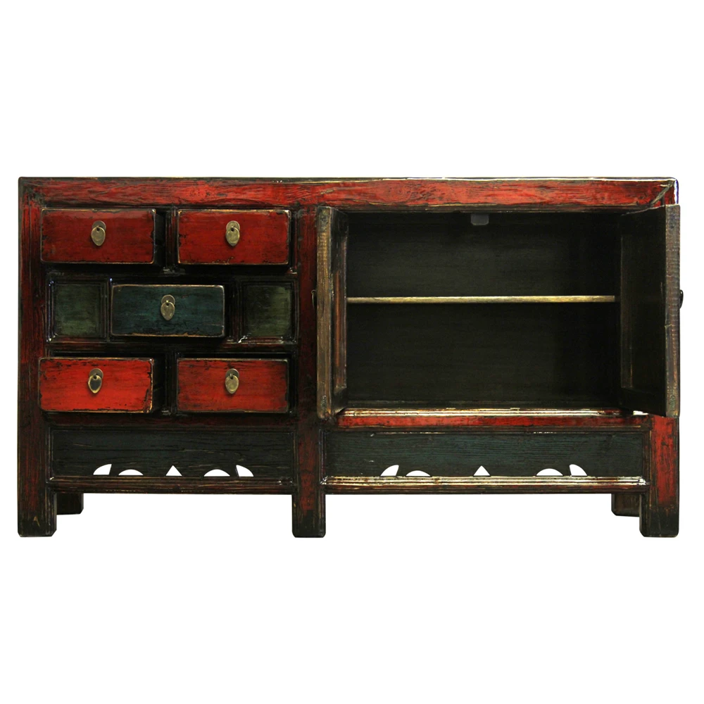 
china beijing old solid wooden painted furniture antique bar cabinet reproduced sideboard East Art storage cabinet sideboard 
