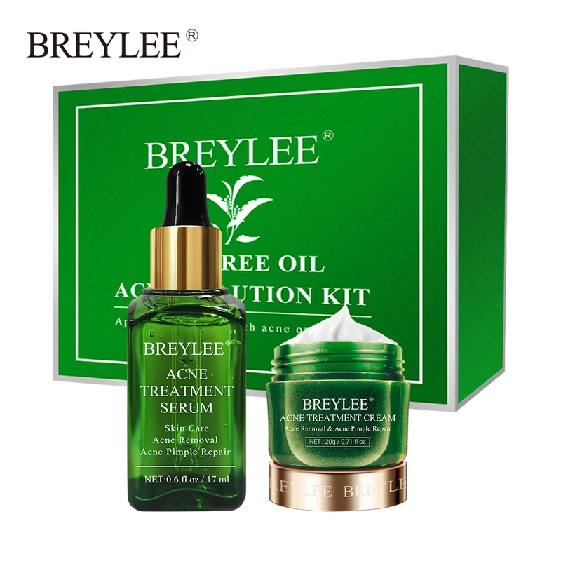 

BREYLEE Acne Treatment Cream and Serum Anti Acne Face Cream Pimple Scar Removal Spots Shrink Pores Skin Repairing 17ml+20g B1
