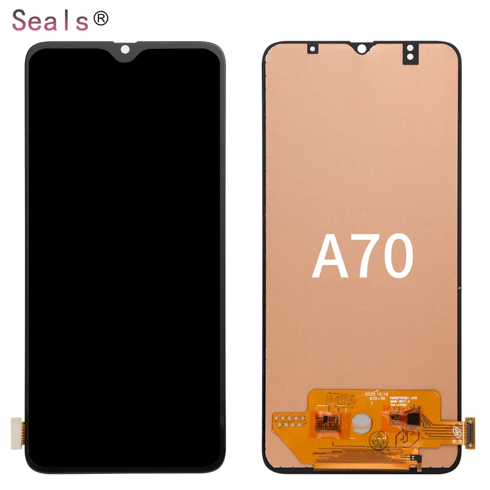 

Phone screen a70 parts lcd replacment for galaxy cellphone a70 display lcd, Black
