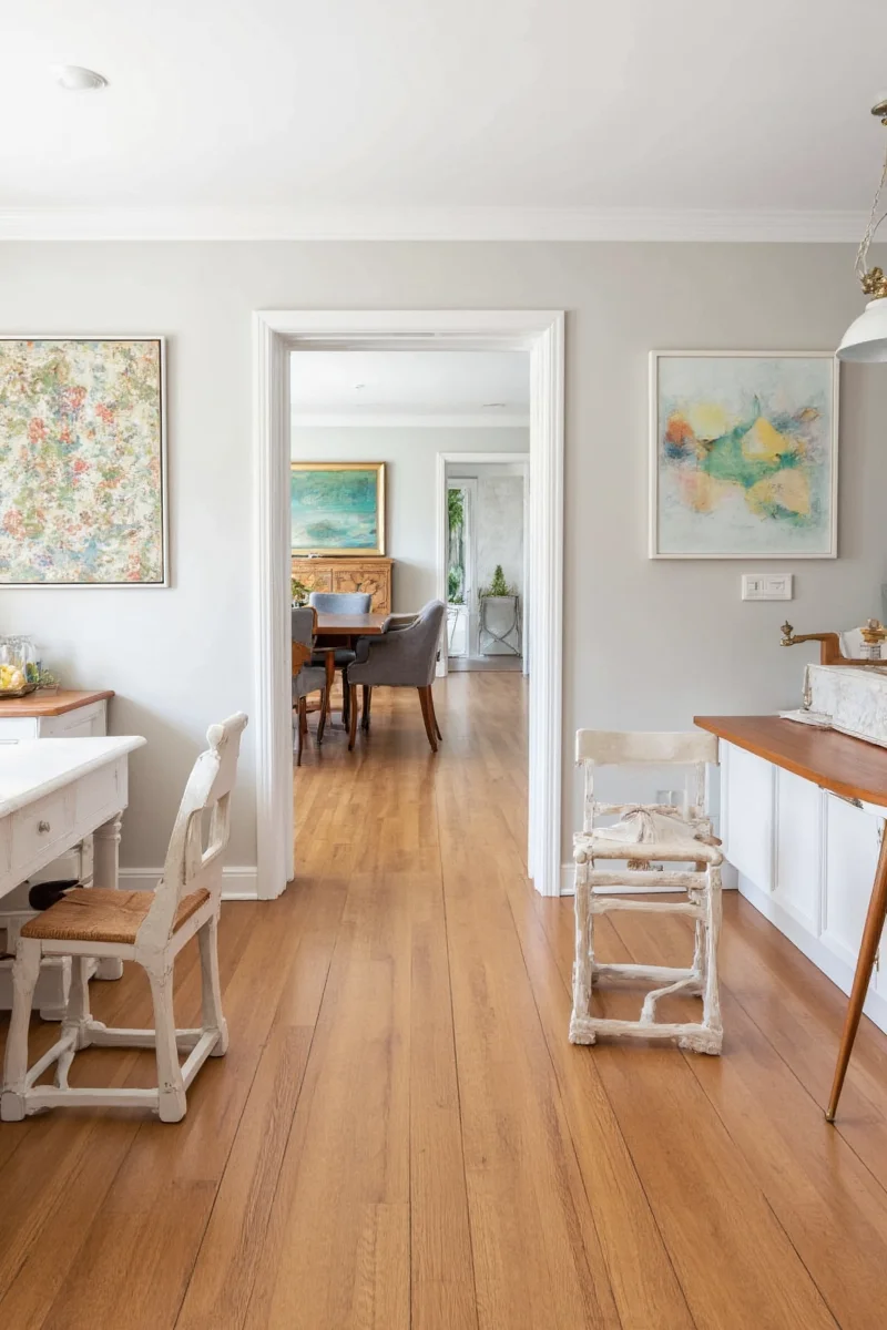 Matte finish hardwood floor with minimal glare