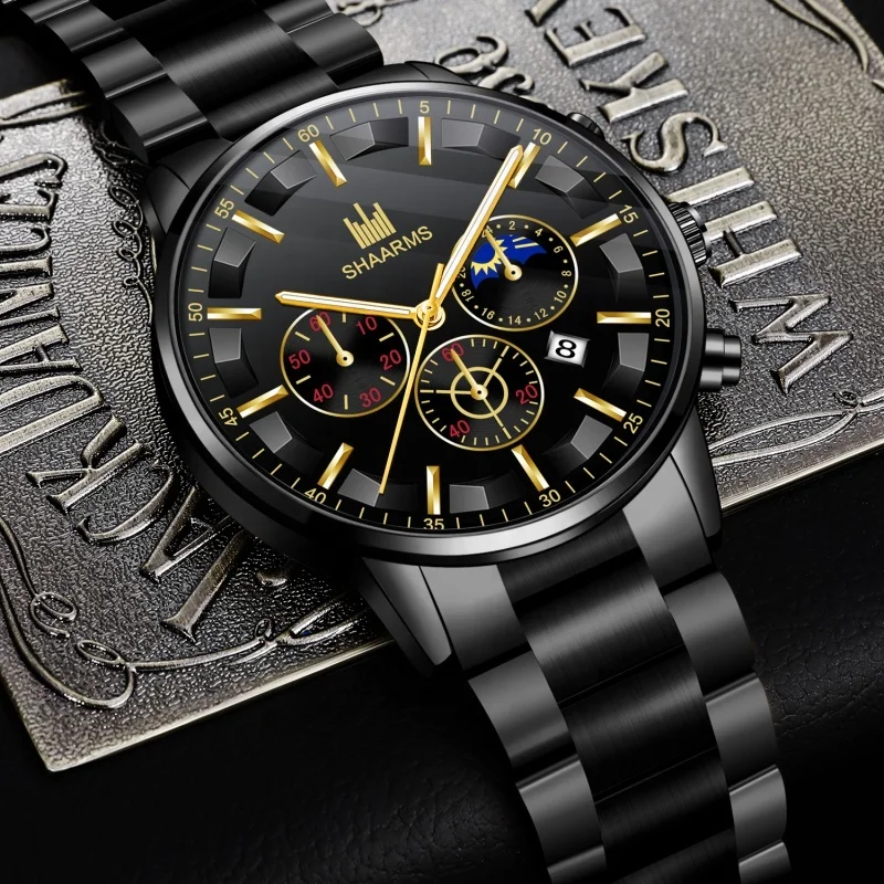

6064 2pcs Watch +bracelet Men watches set Bracelet Business Wristwatch Clock Gift Classic Watch Quartz Business Wristwatch, 5 different colors as picture