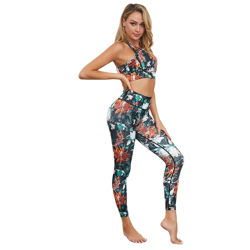 

Gym Running Sportswear Sports Bra And Legging Sets Exercise Fitness Women Yoga Suit, As picture