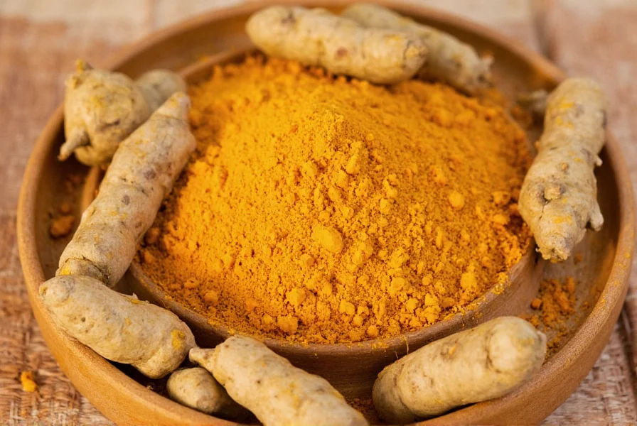 Various dishes featuring turmeric including curry, rice, and roasted vegetables