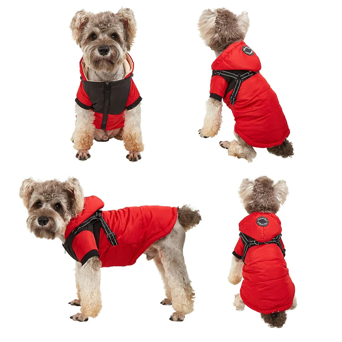 

New Arrival Pets Teddy Clothes Autumn Winter Waterproof Warm Pet Down Jacket, Red/grey/pink