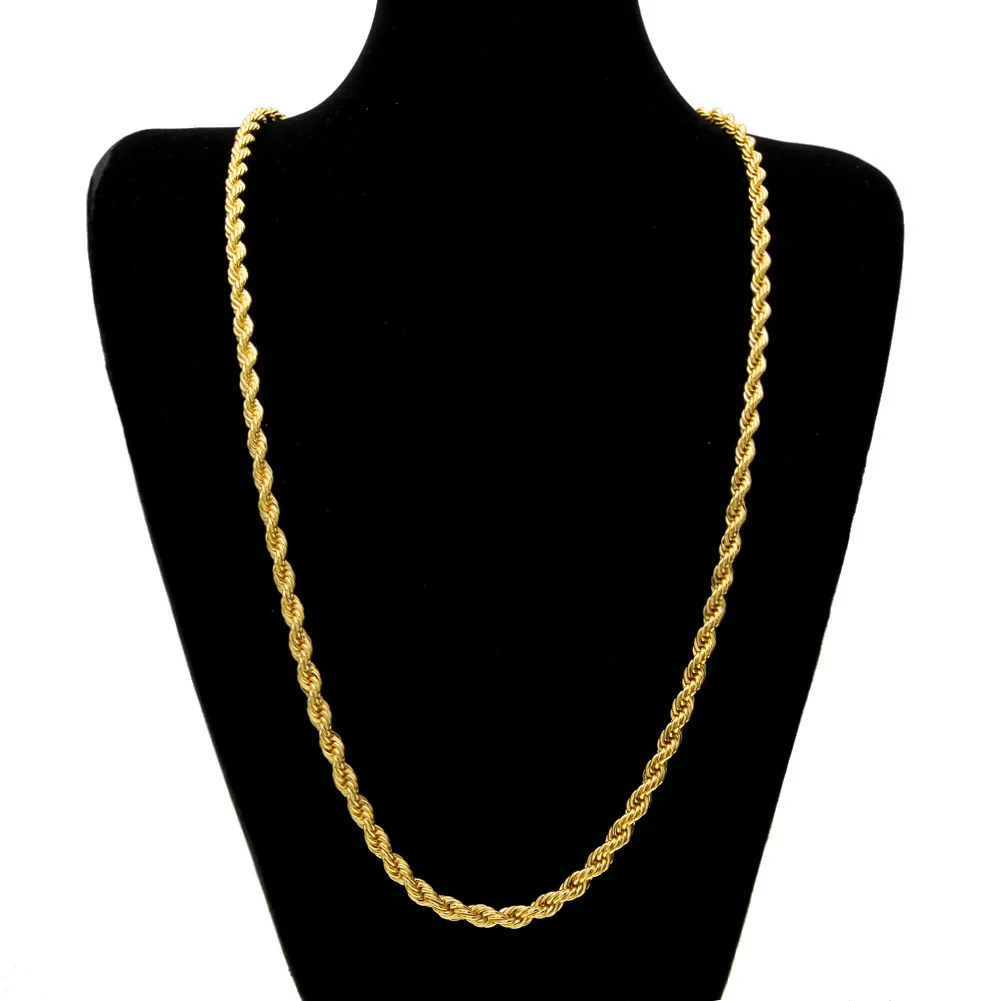 

Wholesale Rope Stainless Steel Gold Necklace Jewelry Chain, Picture shows