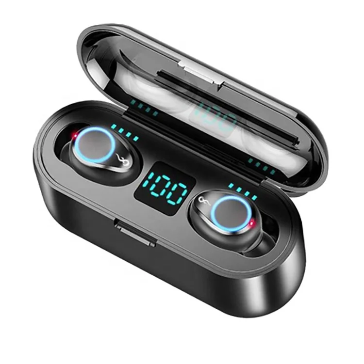 

2021 Mini Ipx7 Waterproof Gaming Audifonos Earphones F9 Headphones Fone De Ouvido Pro Mi Tws 5.0 True Wireless Headset Earbuds, Black white