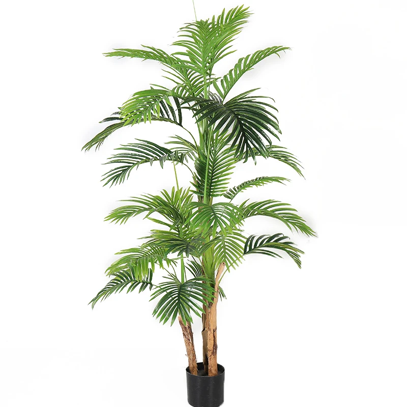 

Cheap Palm Trees Decoration Artificial Plastic Green Plant Bonsai Home Decor