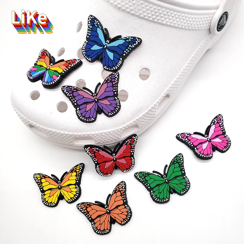 

Frees Shipping Charms Pvc Shoes Flower Ladies Color Butterfly Shoe Charms Decoration, Picture