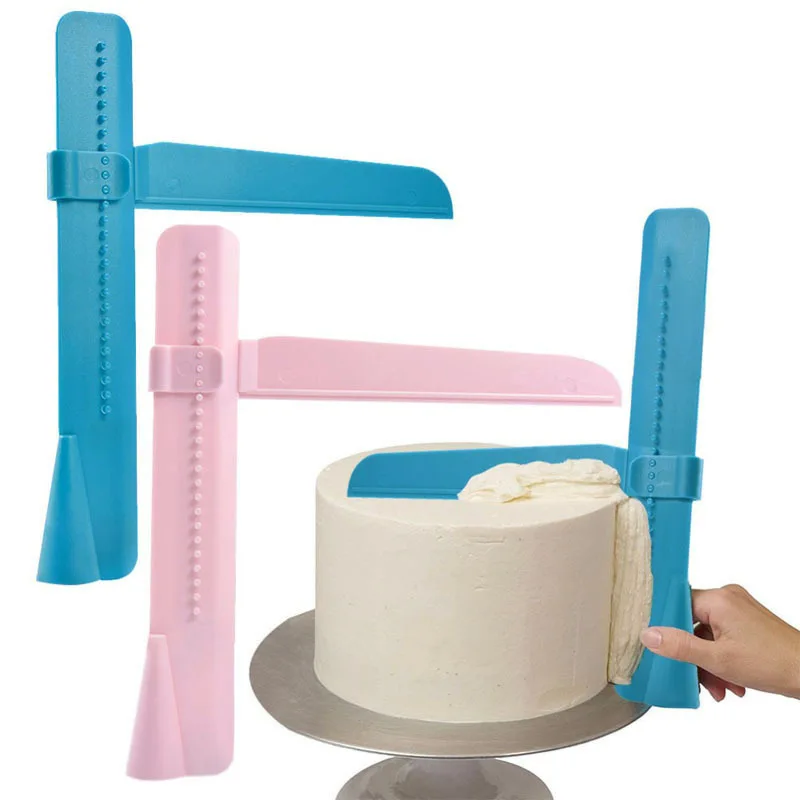 

DIY Cake Decorating Tools Reusable 2 pcs Pack Plastic Cake Scraper Adjustable Icing Smoother