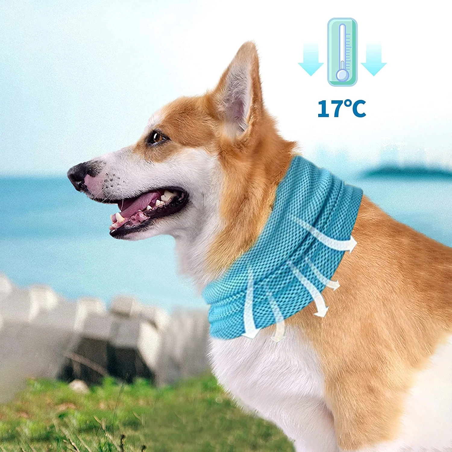 

Pet Cooling Bib Dog Towel Ice Scarf Chill Bandana Dog Collar For Summer Cool Comfortable Fabric With Ice Pack