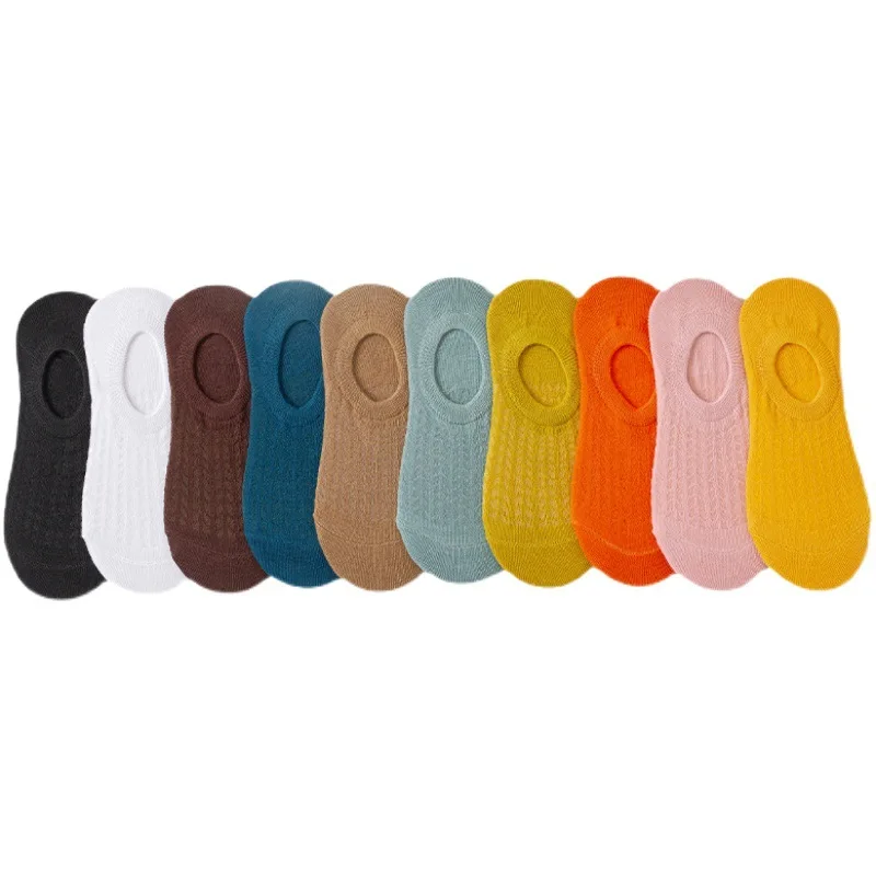 

Women Solid Color Soft Summer Silicone Non Slip Mesh No Show Invisible Socks, Colors