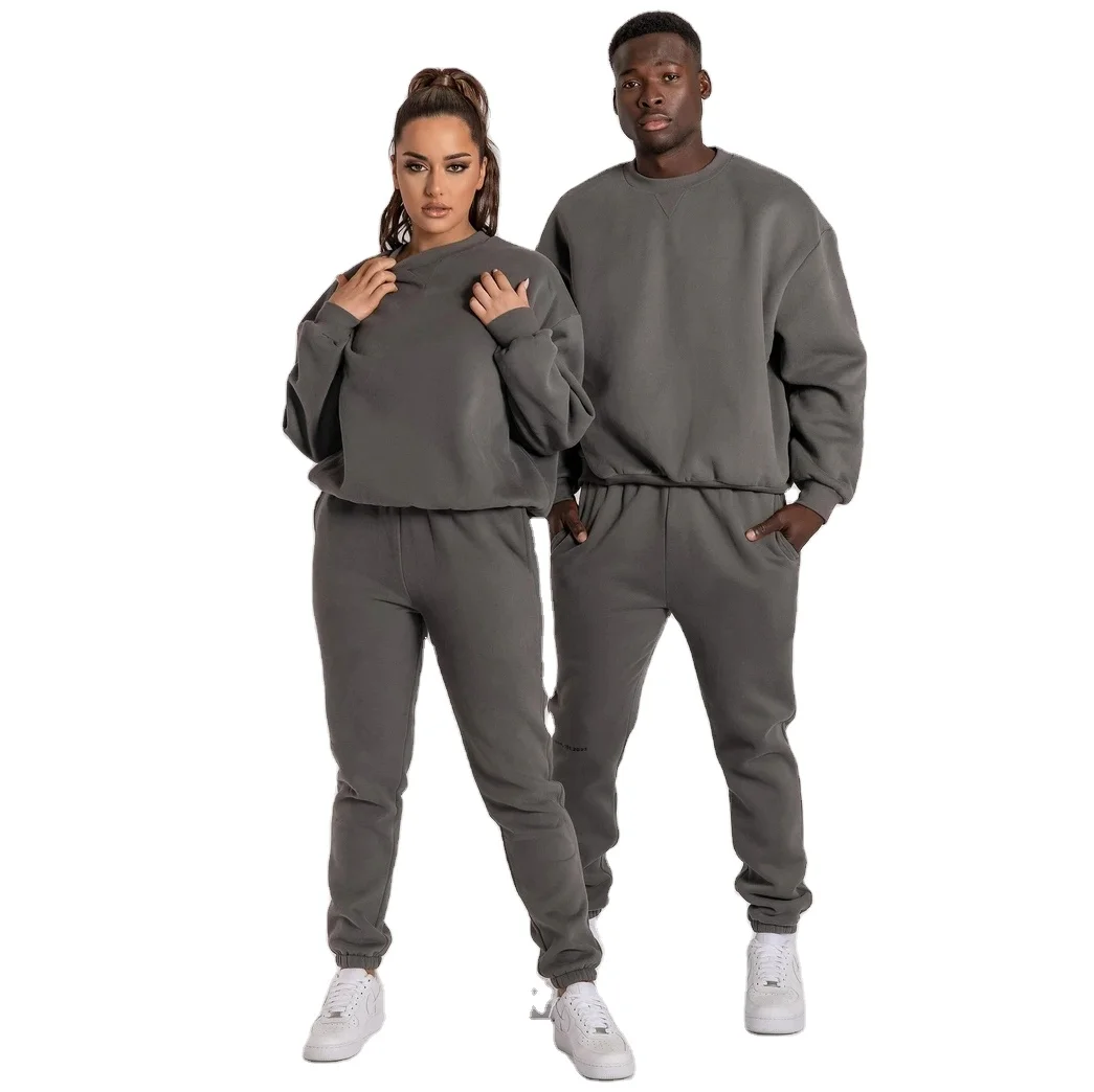 

Custom Logo 100% Cotton Hoodie And Sweatpants Set Fashion High Quality Jogger Sweatsuit Unisex Oversized Fleece Hoodie Tracksuit