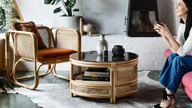 Dreamhause-sofá Individual De Ratán Estilo Moderno Francés Marroquí,De