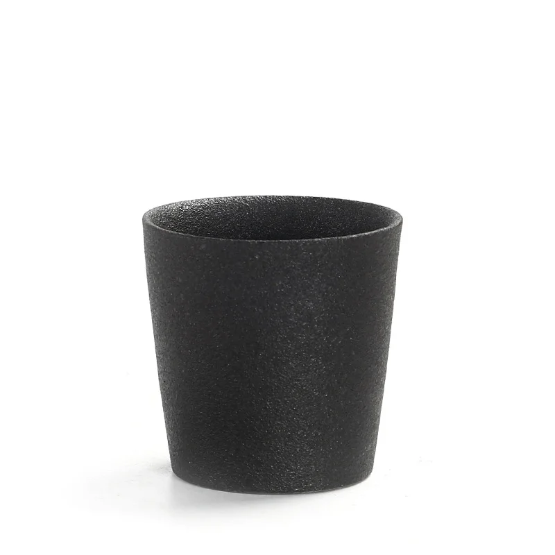 

Japanese Style Vintage Zen Style Black Stone Glaze Stoneware Tea Cup, Customized color
