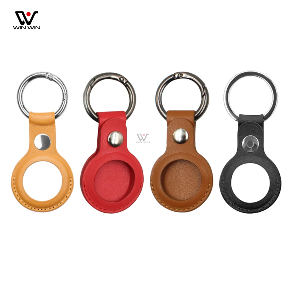 

2022 High Quality Tracker Anti-lost Keychain Protective Leather Pu Case Cover For Airtag Apple Airtags, Colors