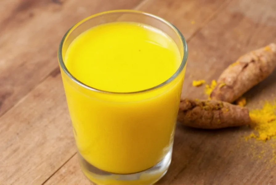 Step-by-step turmeric milk preparation ingredients