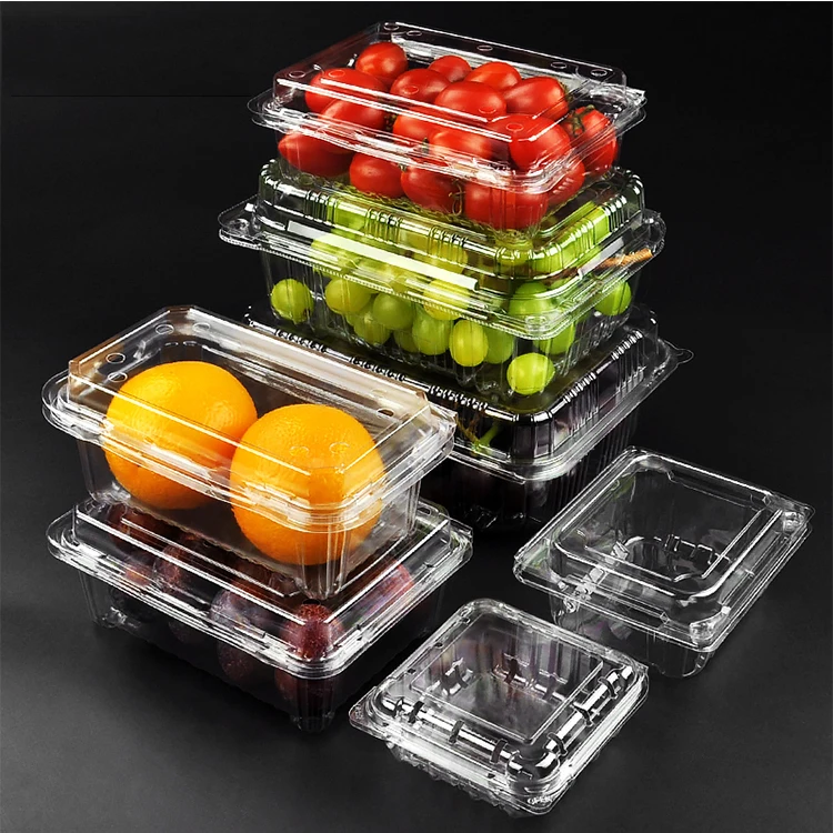 

Eco Friendly Transparent Food Packaging Box Clear Plastic Pet Fruit Salad Container