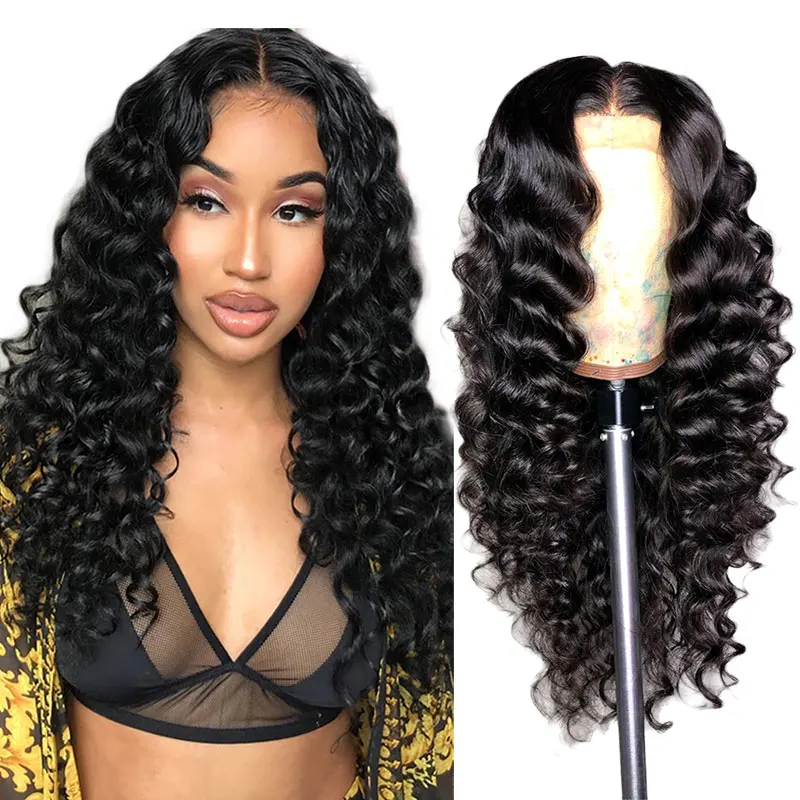 

wholesale price virgin brazilian human hair wigs, loose deep wave human hair lace wigs,13*4 lace front human hair wigs