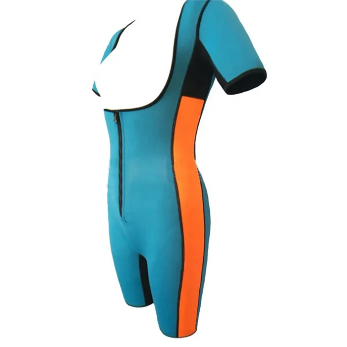 

Maikete Neoprene Bodysuit Sweat Slimming Sauna Suit Weight Loss Waist Trainer Workout Neoprene Full Vest, Black blue, pin, blue , orange , black orange