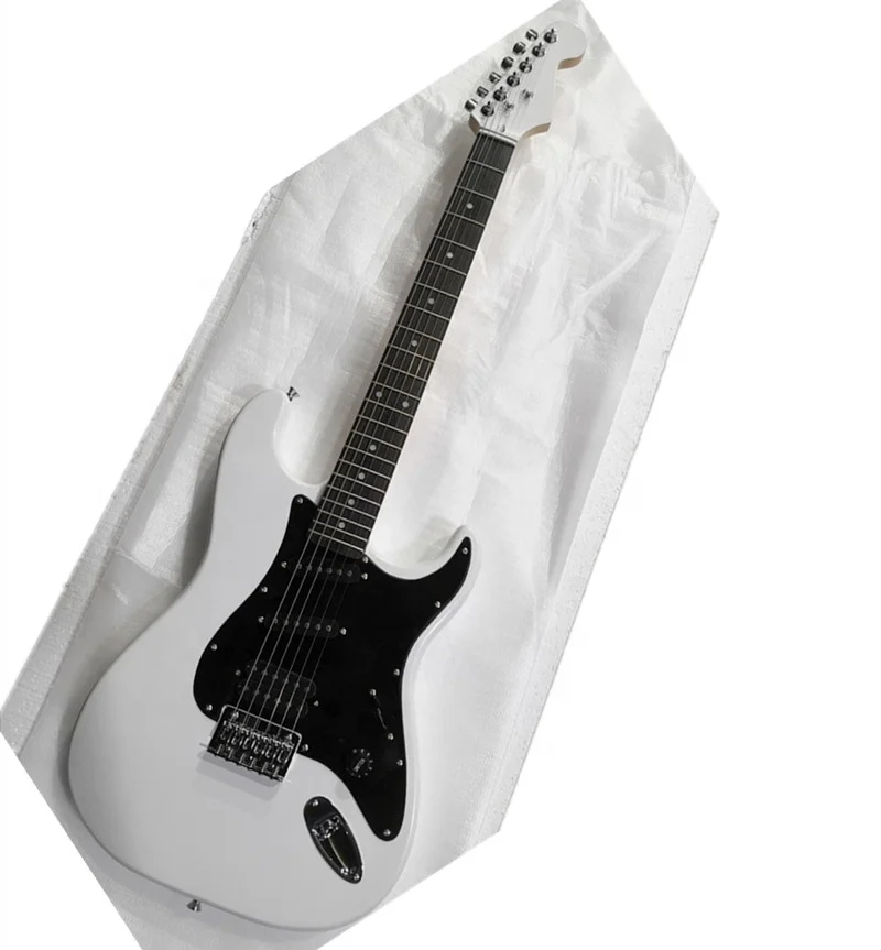 

Huiyuan White ST Electric Guitar with Rosewood Fingerboard,SSH Pickups,Chrome Hardware