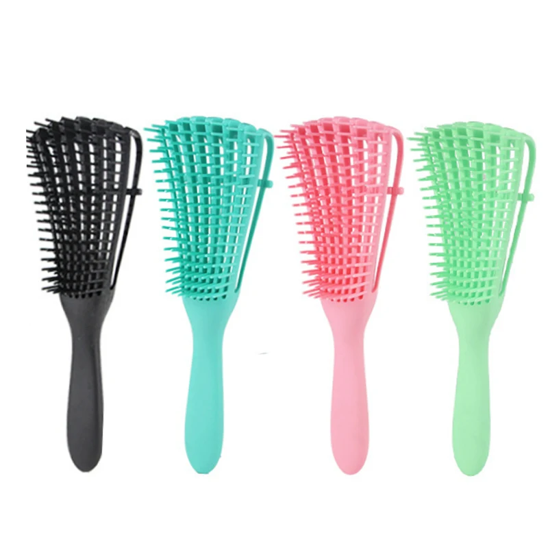 

Hairdressing Vent Feature Plastic Handle Magic Eight Rows Octopus Spare Ribs Comb Detangling Hair Brush, Customized color