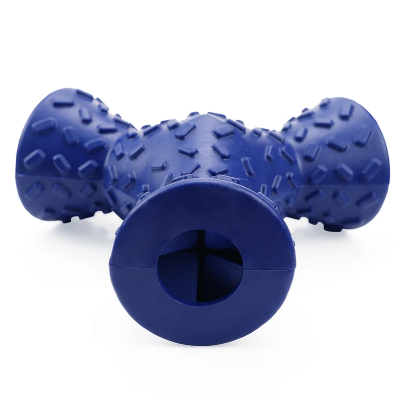 
OEM/ODM Pet Toys Rubber indestructible dog toys Three-sided dog food chewing toys 