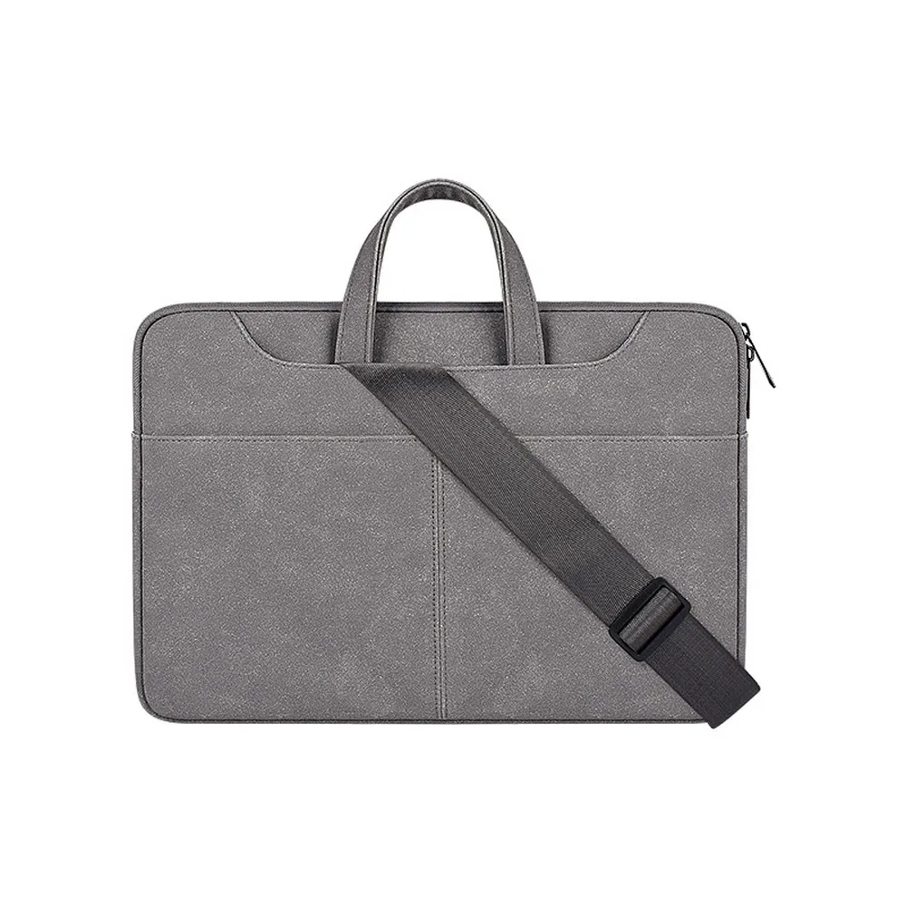 

Slim PU Leather Laptop Sleeve Bag Business Tasche Laptop Bolsa Messenger Bag for Macbook 13/14/15Inch, Dark grey, pink, light grey
