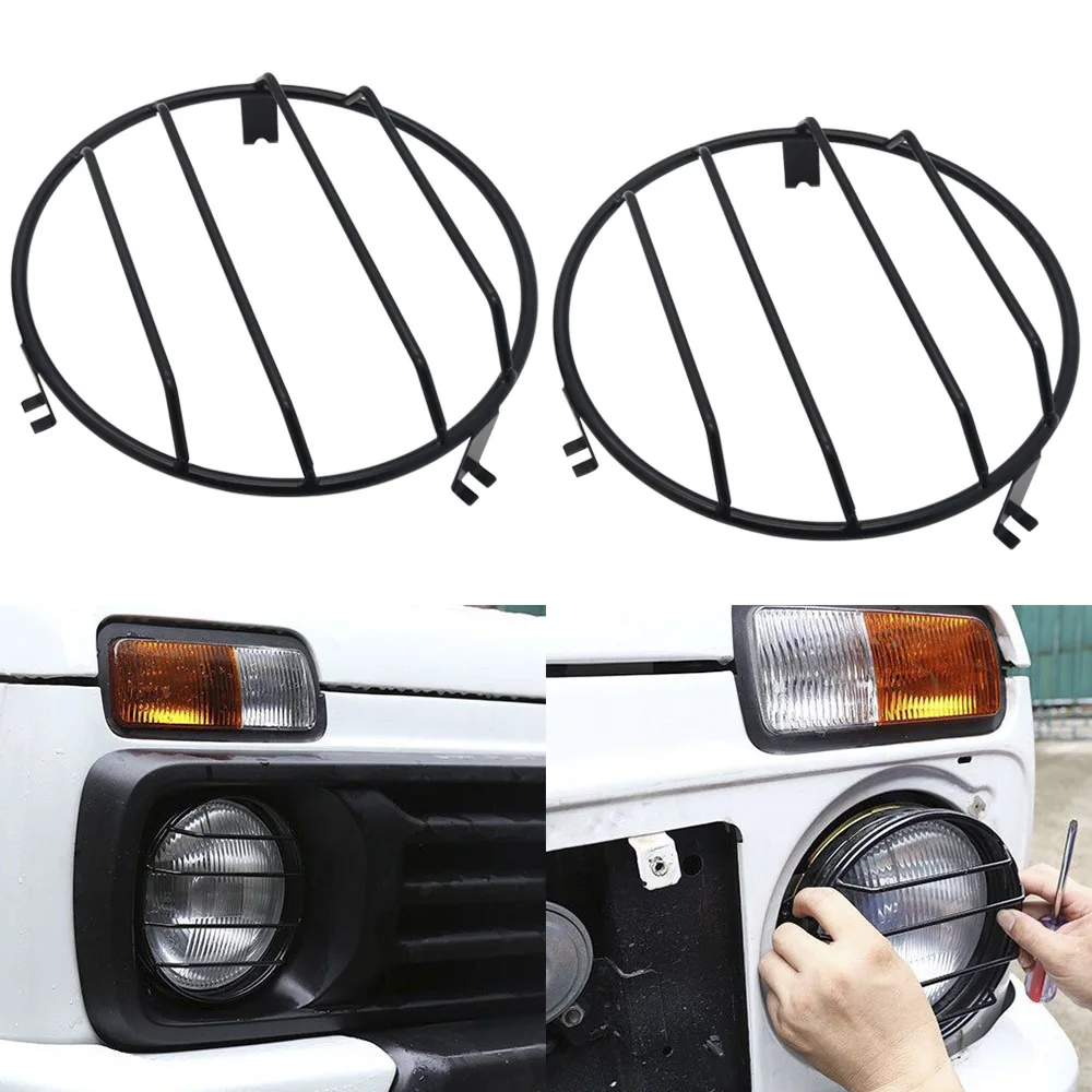 

7inch headlight Cover Guard Protector Kit for LADA NIVA 4X4 Car Accessories, Black
