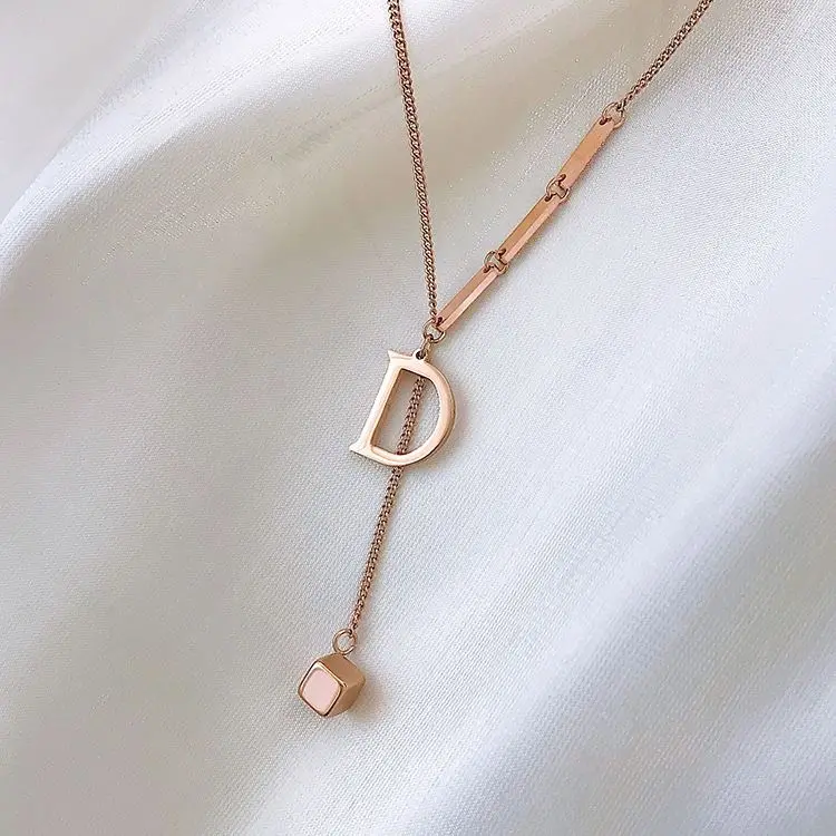 

Tiny Cross Heart Spoon Letter Charms Pendant Initial Necklace